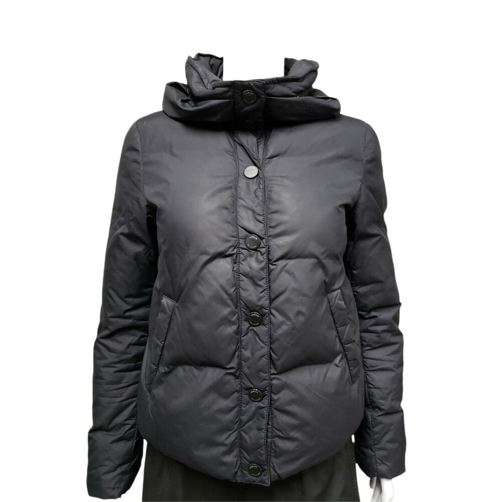 ARMANI COLLEZIONI Womens Black Goose Down Coat Puffer Jacket Size 6